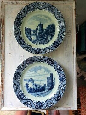 2 Vintage Holland Delft Blue Souvenir Plates Set of 2 - Nijmegen Landmarks